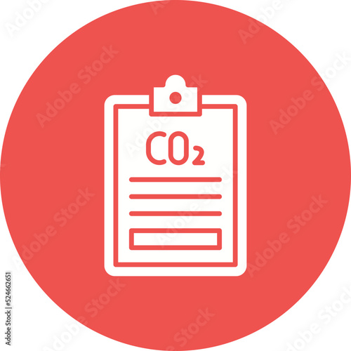 Carbon dioxide Report Glyph Circle Background Icon
