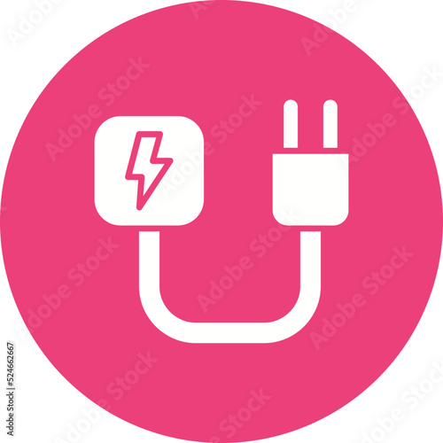 Electricity Glyph Circle Background Icon