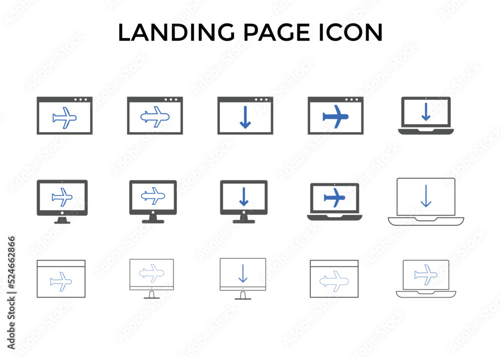 Set of landing page icons. Used for SEO or websites. colorful icon