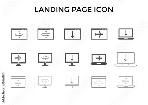 Set of landing page icons. Used for SEO or websites. 