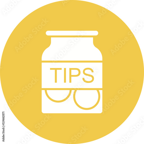 Tips Jar Glyph Circle Background Icon