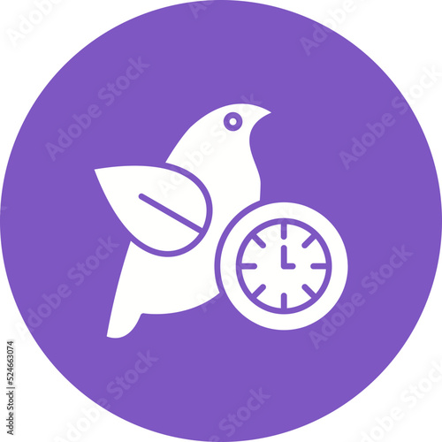 Early Bird Glyph Circle Background Icon
