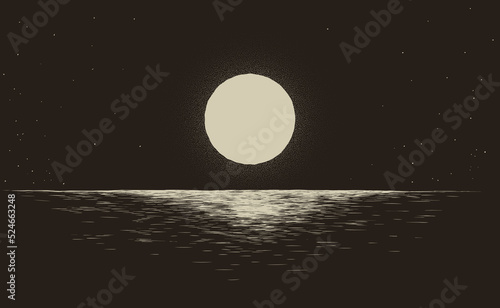 Sunset at the night sea