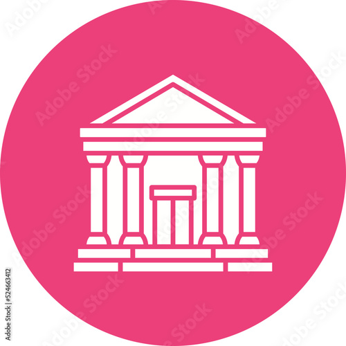 Museum Glyph Circle Background Icon