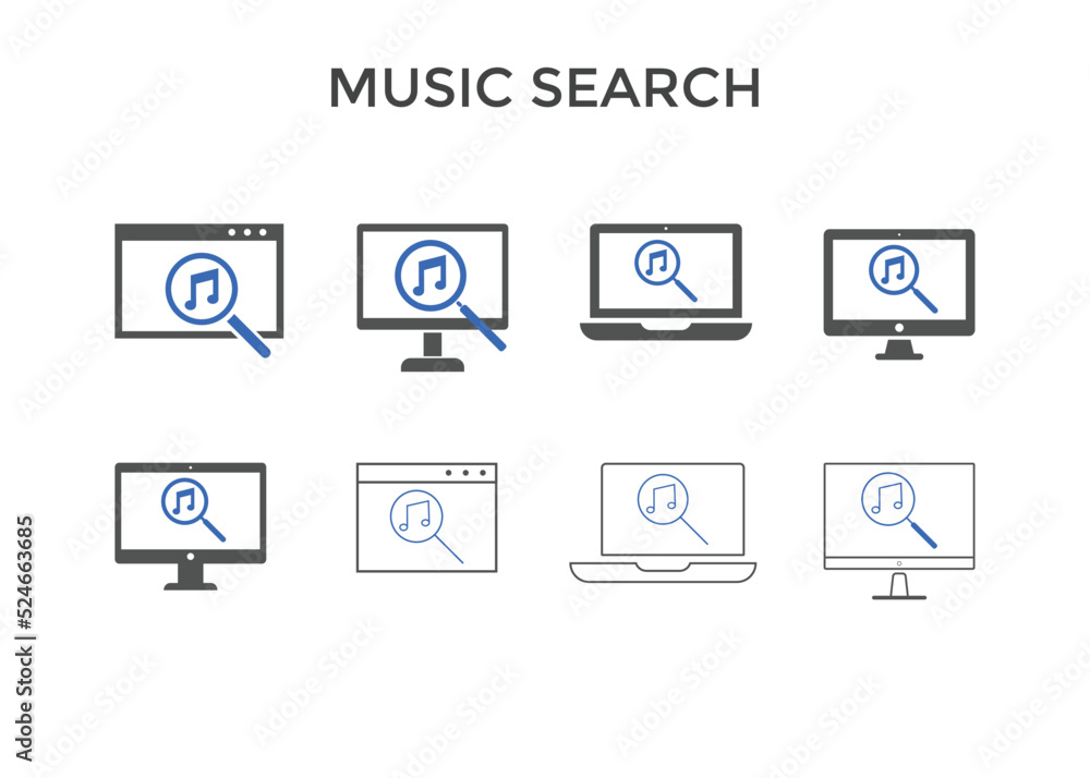 Set of music Search icons. Music icon
Set of music Search icons. Music icon