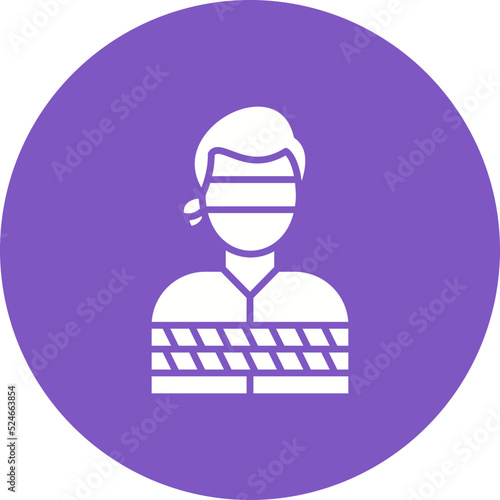 Hostage Glyph Circle Background Icon