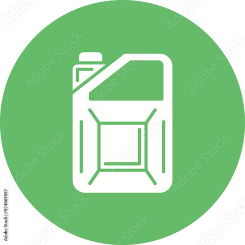 Jerrycan Glyph Circle Background Icon