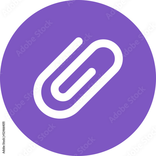 Paperclip Glyph Circle Background Icon