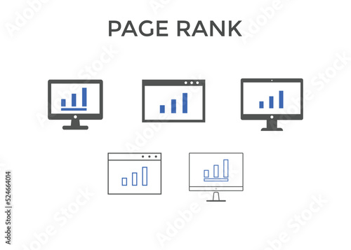 Set of  Page rank icons. Used for SEO or web design.  © creativeKawsar