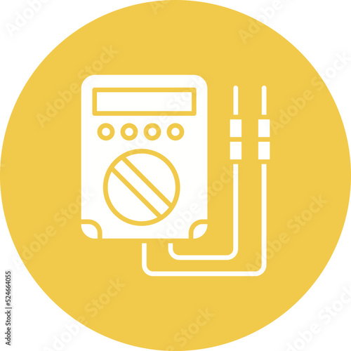 Voltmeter Glyph Circle Background Icon
