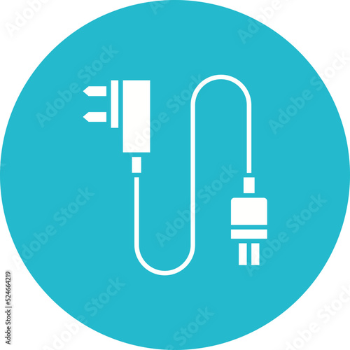 Power Plug Glyph Circle Background Icon