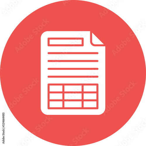 Spreadsheet Glyph Circle Background Icon