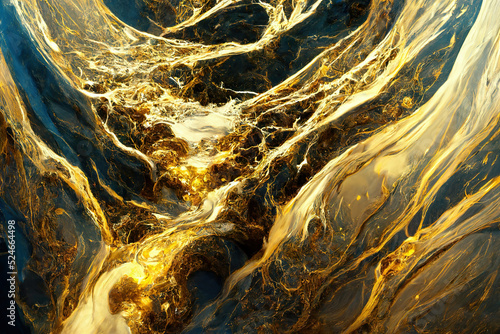 abstract background, liquid gold amber on marble texture, 3d render, 3d rendering