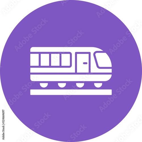 Train Glyph Circle Background Icon