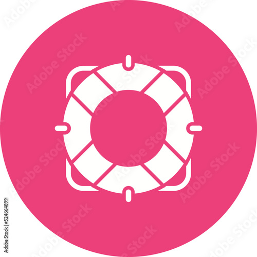 Life Raft Glyph Circle Background Icon