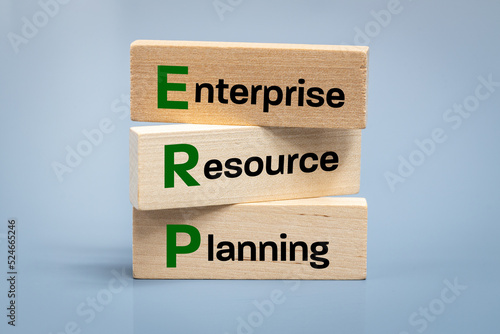 ERP enterprise resource planning, Written on wooden blocks, A method of effective management of the entire resource of the enterprise