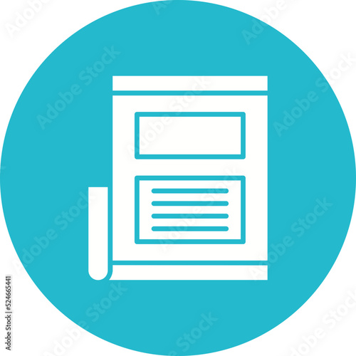 News Banner Glyph Circle Background Icon