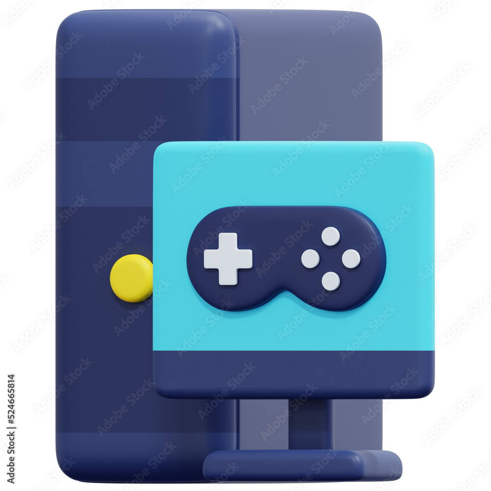 computer game 3d render icon illustration