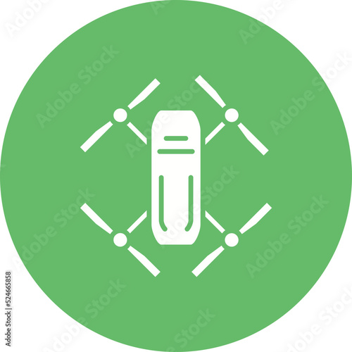 Drone Glyph Circle Background Icon