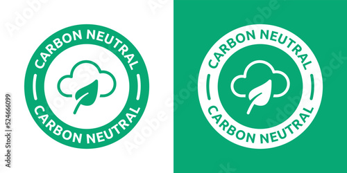 Carbon neutral label badge icon vector symbol illustration.