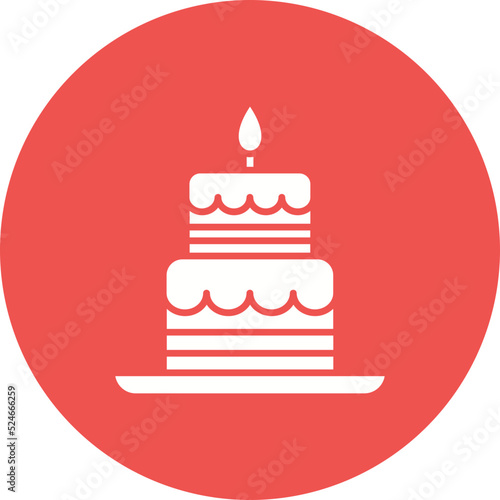 Party Food Glyph Circle Background Icon