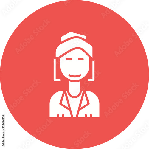 Flight Attendant Glyph Circle Background Icon