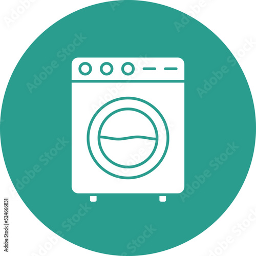 Washing Machine Glyph Circle Background Icon