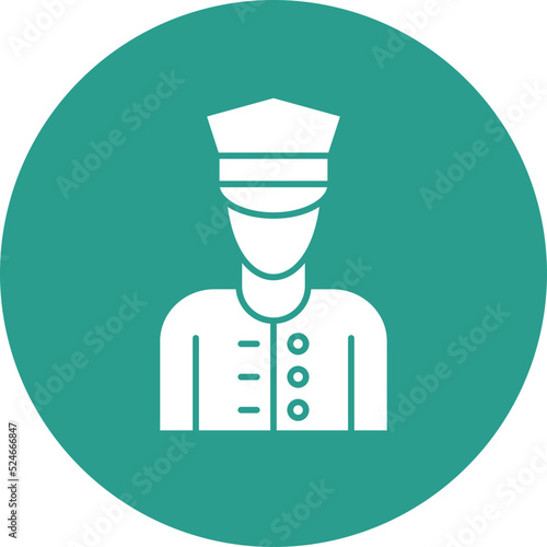 Doorman Glyph Circle Background Icon