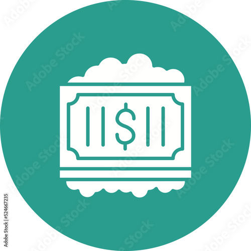 Money Laundering Glyph Circle Background Icon