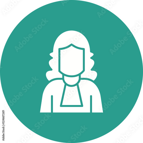 Judge Glyph Circle Background Icon