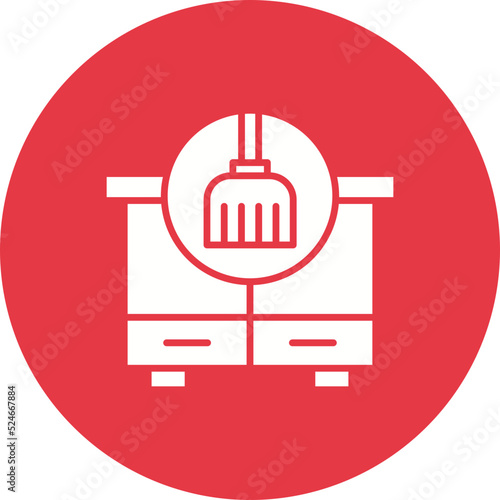 Dusting Glyph Circle Background Icon