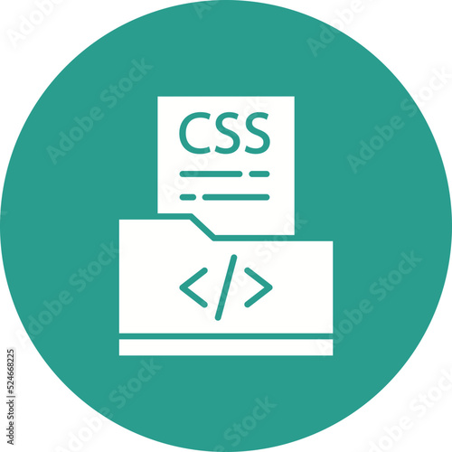 CSS File Glyph Circle Background Icon