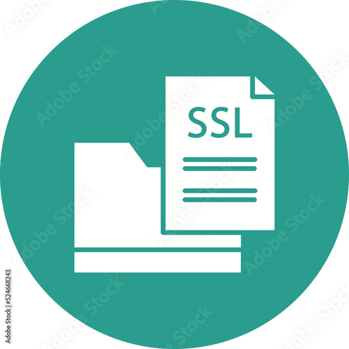 SSL File Glyph Circle Background Icon