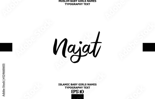 Najat Arabian Girl Name Text Typeface