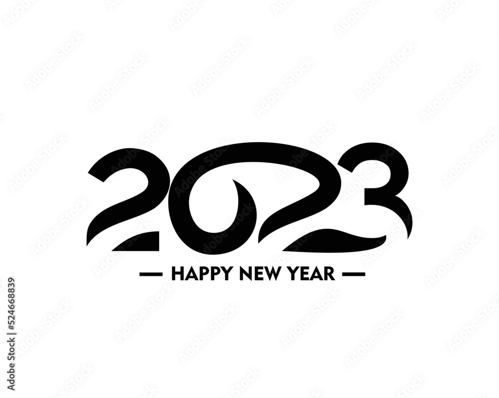 Happy New Year 2023 Text Typography Design Patter, Vector illustration. Happy New Year 2023 Text Typography Design Patter, Vector illustration.