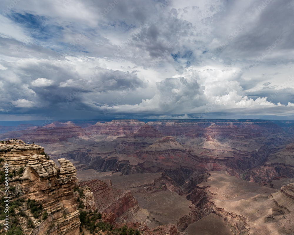 red mountains from the grand canyon with gloomy sky red mountains from the grand canyon with gloomy sky