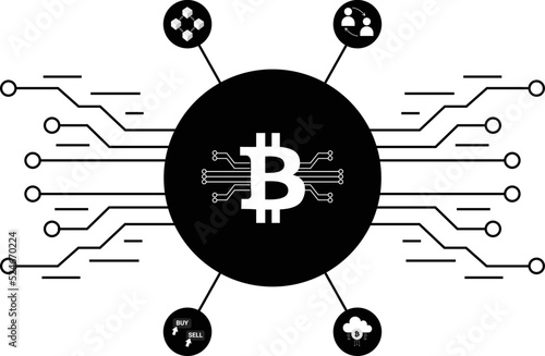 An Isolated Bitcoin Virtual Currency Vector Graphic