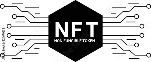 Non Fungible Tokens NFT Vector Graphic