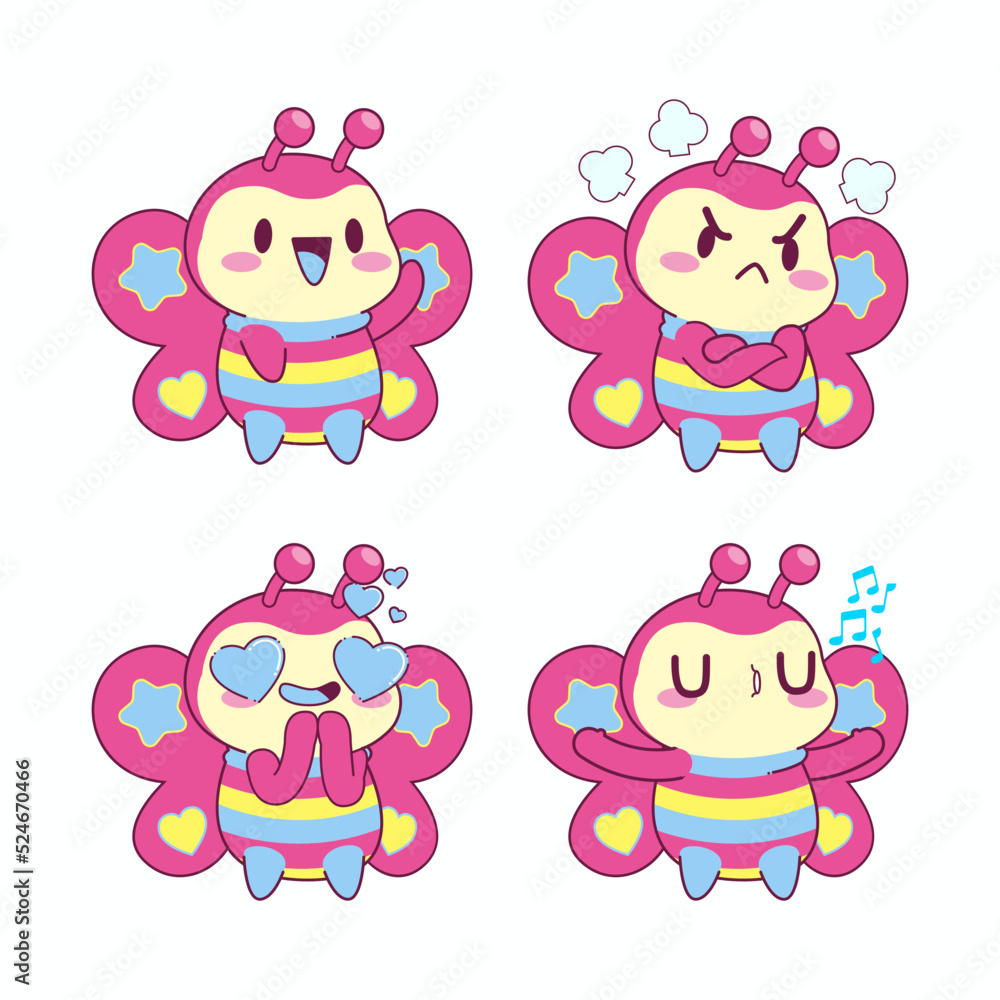 cute little butterfly vector illustration set cute little butterfly vector illustration set