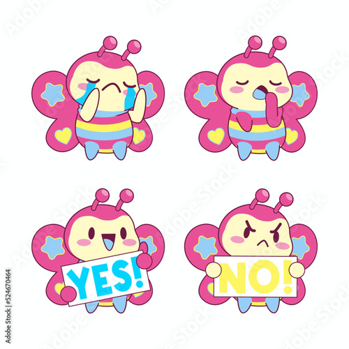 cute little butterfly vector illustration set