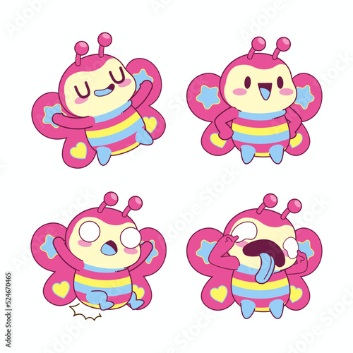 cute little butterfly vector illustration set
