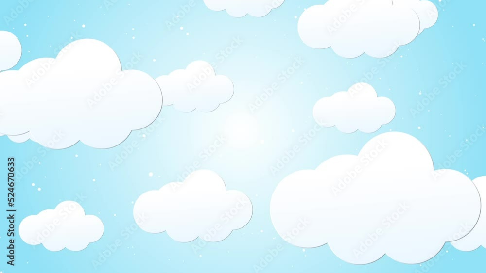 Clouds cartoon moving animated background. 4k Clouds cartoon moving animated background. 4k