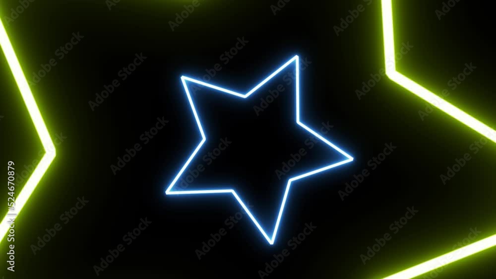 Abstract neon star light colorful glowing background. Video Ultra 4K Abstract neon star light colorful glowing background. Video Ultra 4K