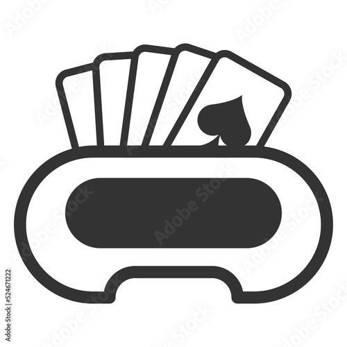 Baccarat casino game icon. Flat style vector illustration isolated on white background