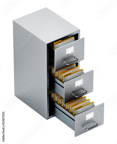 File cabinet isolated on white background. 3D illustration