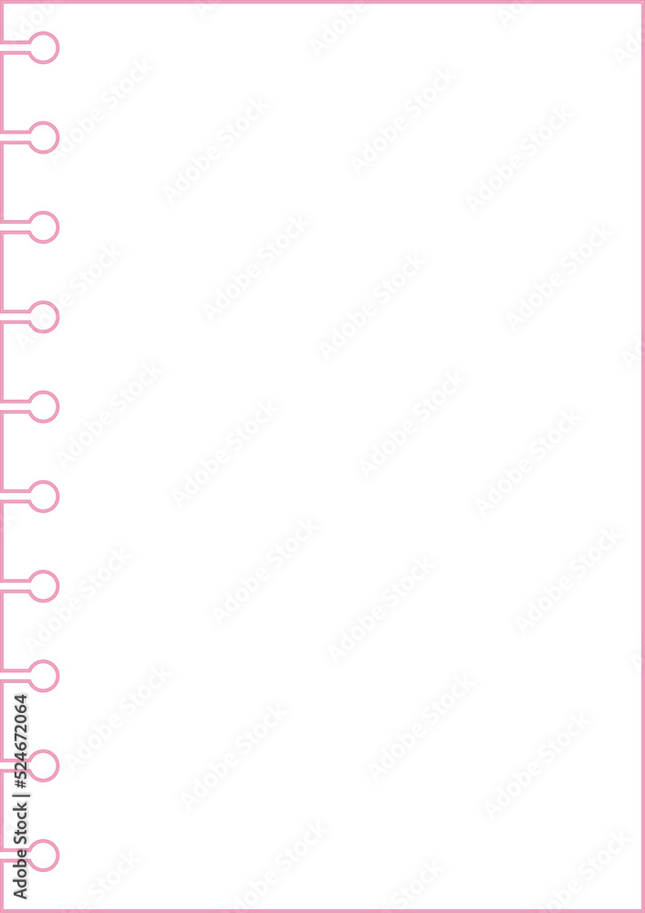 Obraz premium pink paper templates striped note, planner, journal, reminder, notes, checklist, memo, banner