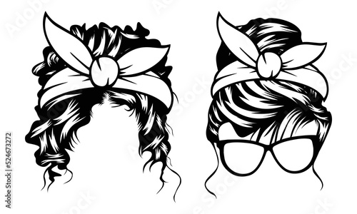 Messy Bun Illustrations, Vectors & Clipart