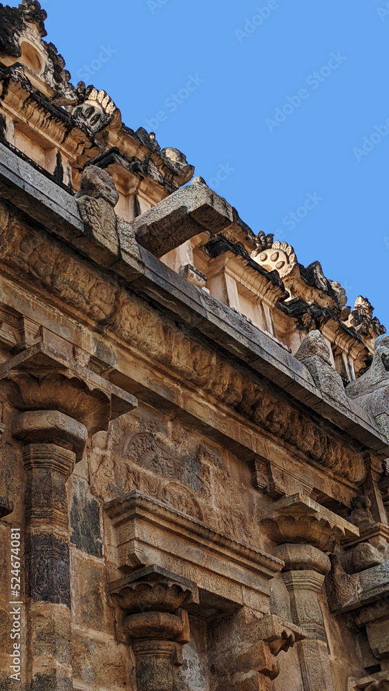 Getting close to the sculptural wonders on top of the temple wall, Dharasuram, Tamil Nadu, India