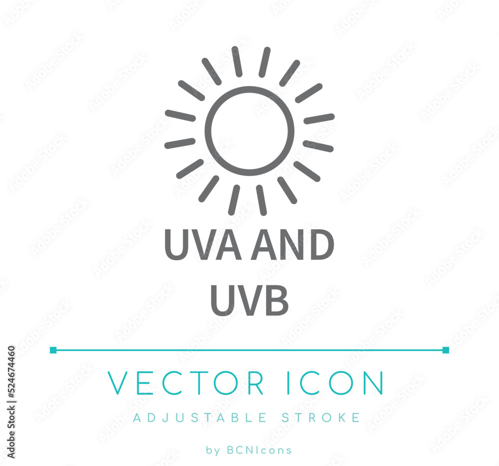 UVA and UVB Line Icon UVA and UVB Line Icon
