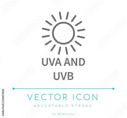 UVA and UVB Line Icon